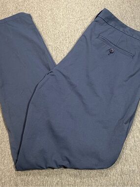 Vineyard Vines On The Go OTG Pants 35x32 Flat Front Chino Navy Blue Go